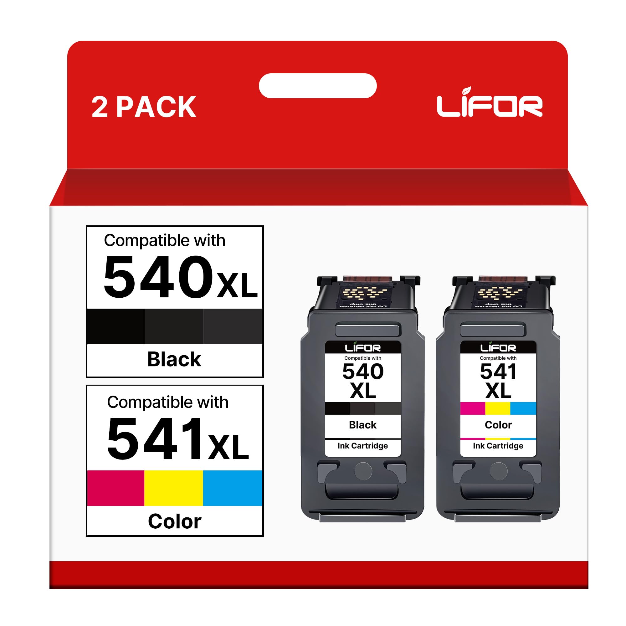 LIFOR 540XL Black 541XL Colour Replacement for Canon 540 and 541 Ink Cartridges for Canon 540 541 Printer Ink for Pixma TS5150 MG3600 TS5151 MG3650S TS5100 MG4250 MG3650 MX475 MG3250