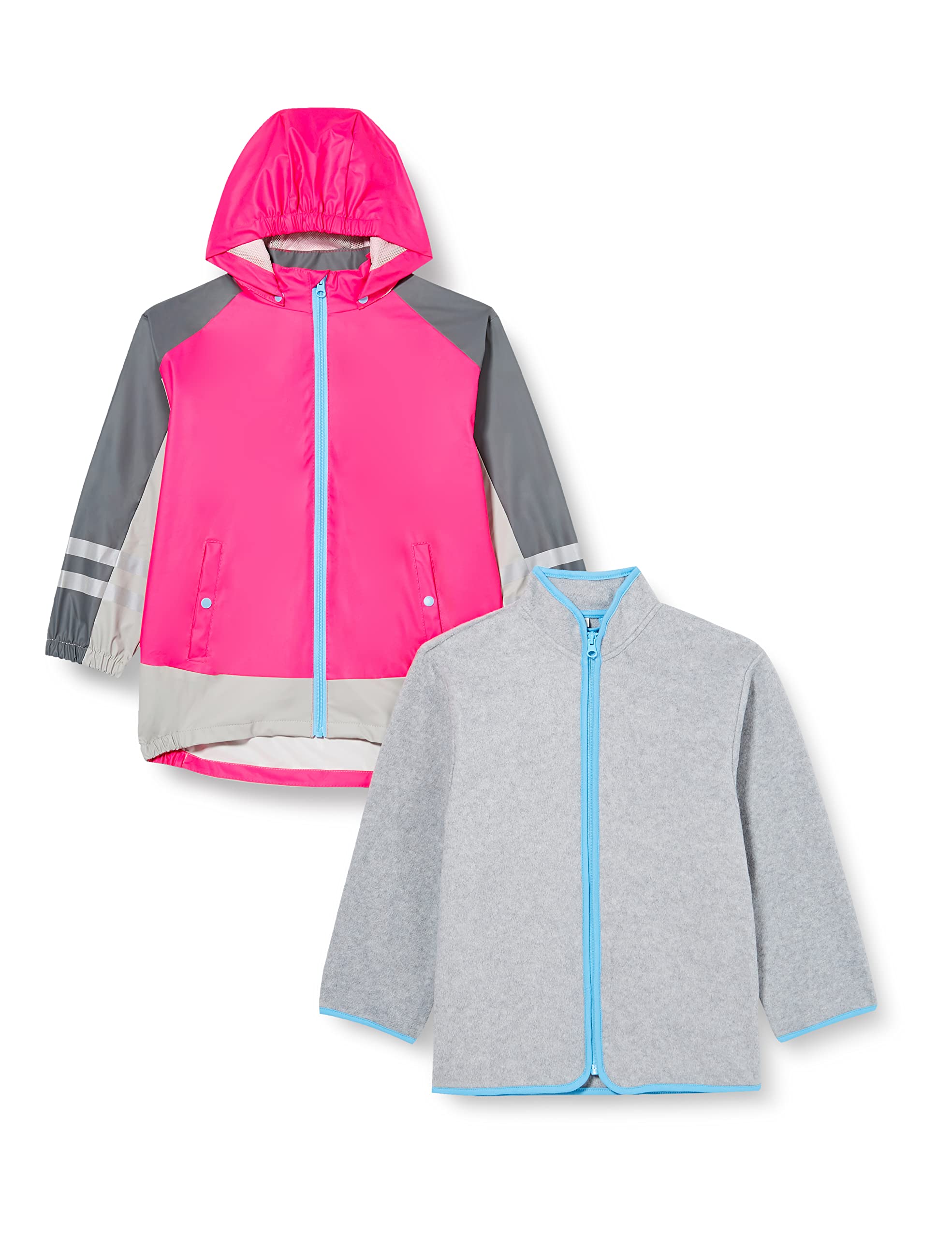 Playshoes Dziecięca kurtka funkcyjna 3 w 1, kurtka przeciwdeszczowa, neonowo-różowa, rozmiar 92, różowy neonowy, 92