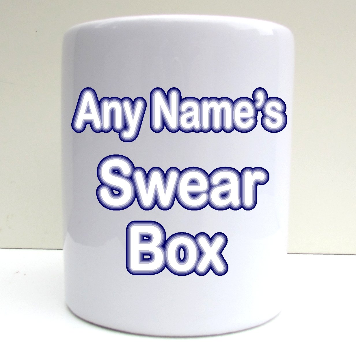 Present2future Personalised Swear Box Print Ceramic Moneybox Savings Fund