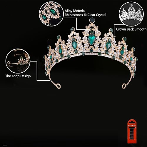 Miniatura 54 de Kamirola - Corona de reina y tiaras corona de princesa para mujeres y niñas, diademas de cristal para novia, princesa para bodas y fiestas (01)