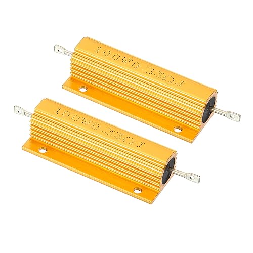 Miniatura 7 de PATIKIL Resistencia de carcasa de aluminio de 100 W y 2.2 ohmios, paquete de 2 resistencias de carcasa de aluminio, resistencias de bobinado de