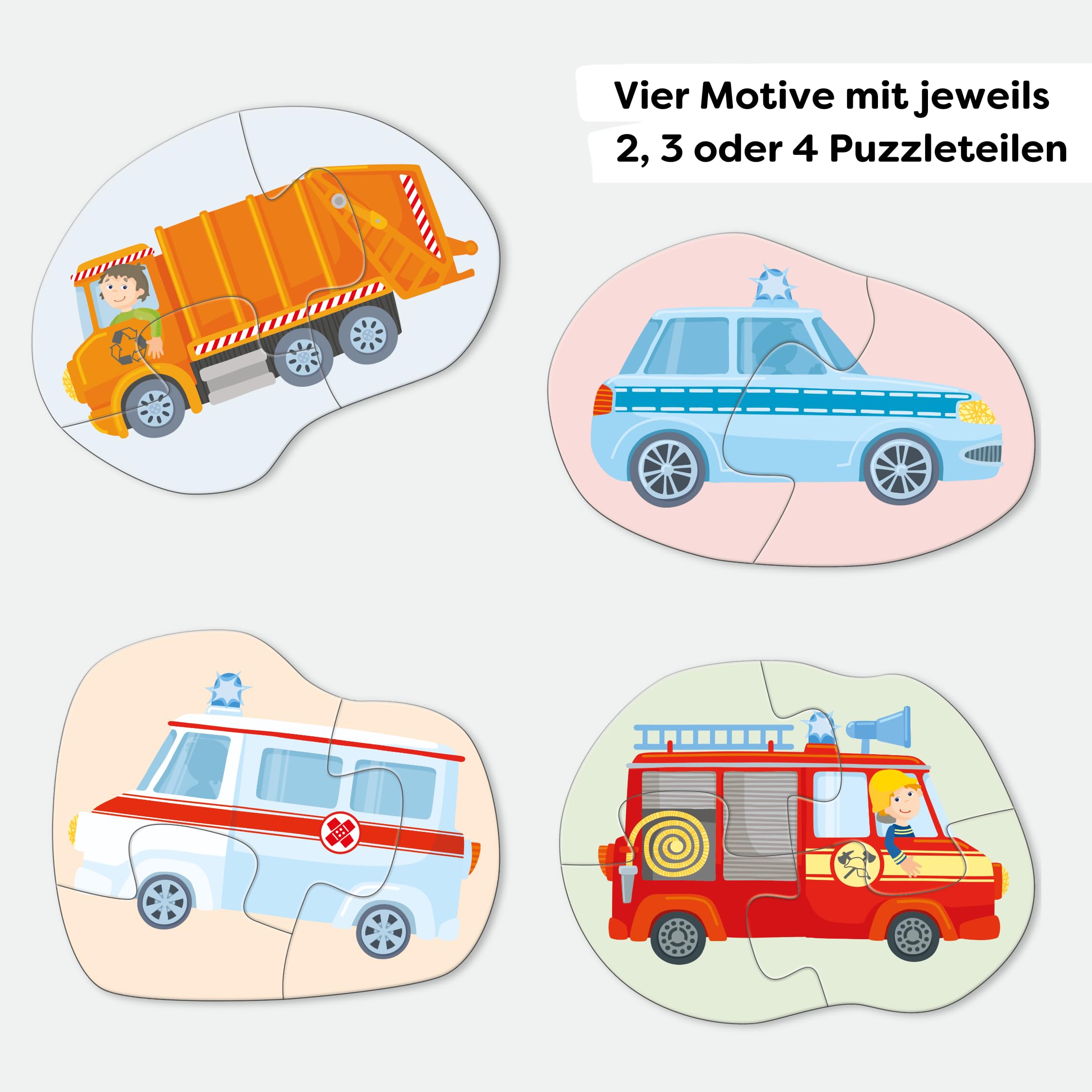 Amazon.com: HABA -4 First Puzzles - Emergency Vehicles : Toys & Games