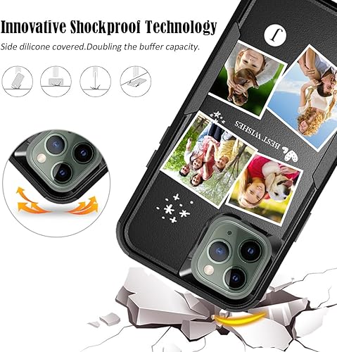 Vista 308 de Funda de fotos personalizada para Apple iPhone 11 Pro Max, patrón de collage a cuadros, personalizado para hacer imágenes en gruesa 3 híbrida Rosa