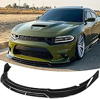 NeespoC Gloss Black Front Bumper Lip Splitter for Dodge Charger SRT Hellcat RT Scat Pack Daytona 2015-2023 - Air Chin Spoiler