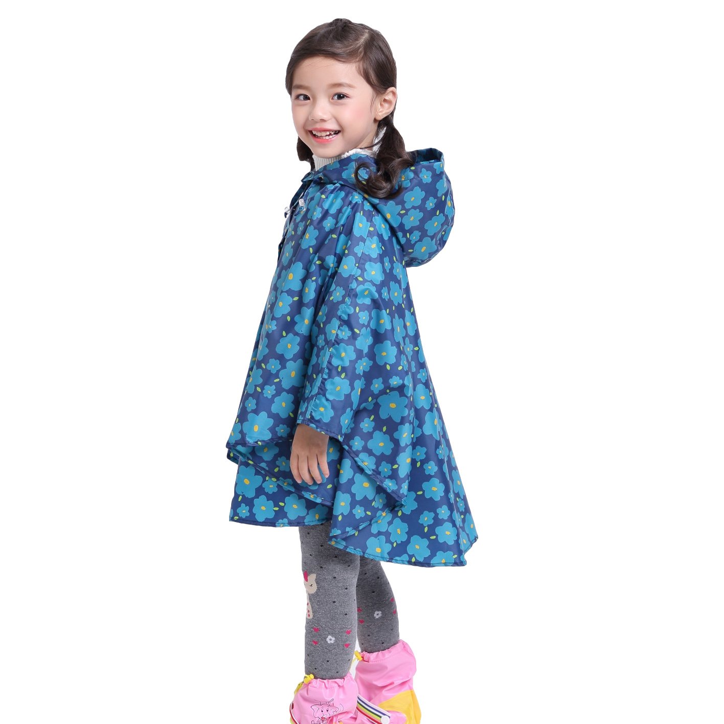 Bambini Impermeabile Giacca da Pioggia Poncho da Pioggia Bambina Incappucciato Riutilizzabile Cappotto di Pioggia Bello come Materiale e ha la Sua Sacca 1-12 anni