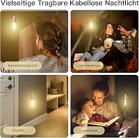 SYMYNELEC Mozgásérzékelős Éjszakai Fali Lámpa - Vezeték Nélküli, Akkumulátoros, Fa Borítású, Mágneses Rögzítés, Fúrás Nélkül, Folyosóra, Lép 2