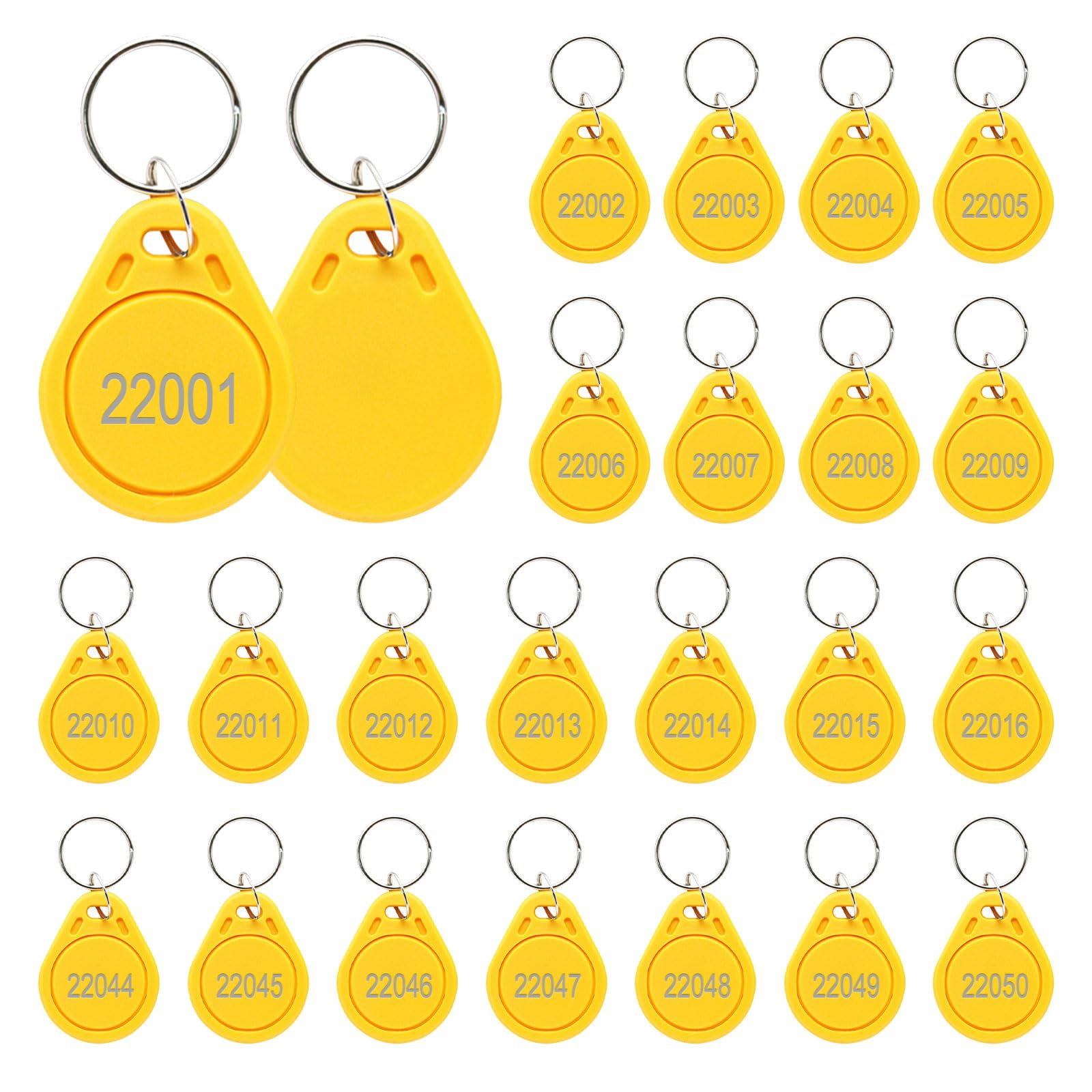 50PCS 26 bit Prox Keyfobs Proximity Fobs Frequency 125KHZ H-ID Compatible with Prox Key ISOProx 1326 1386 1346 1386 H10301 Format Card Readers Machine & Vast Majority of Access Control Systems,Yellow