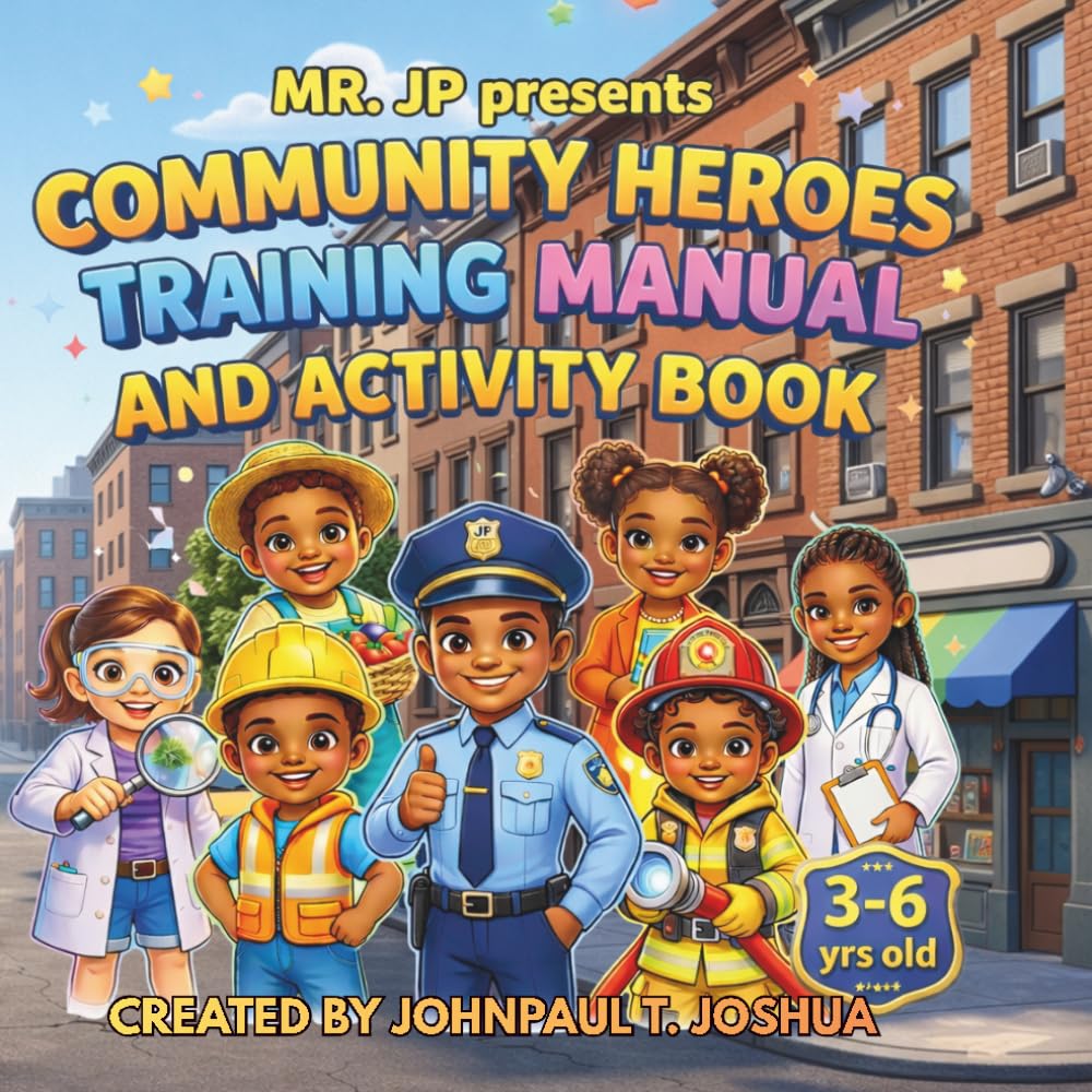 Mr. JP's Fun Zone Presents: Community Heroes Training Manual & Activity Book | 3D Animated Educational Workbook for Toddlers & Kids Ages 3-6 | ... Missions (Learning Adventures with Mr. JP)
