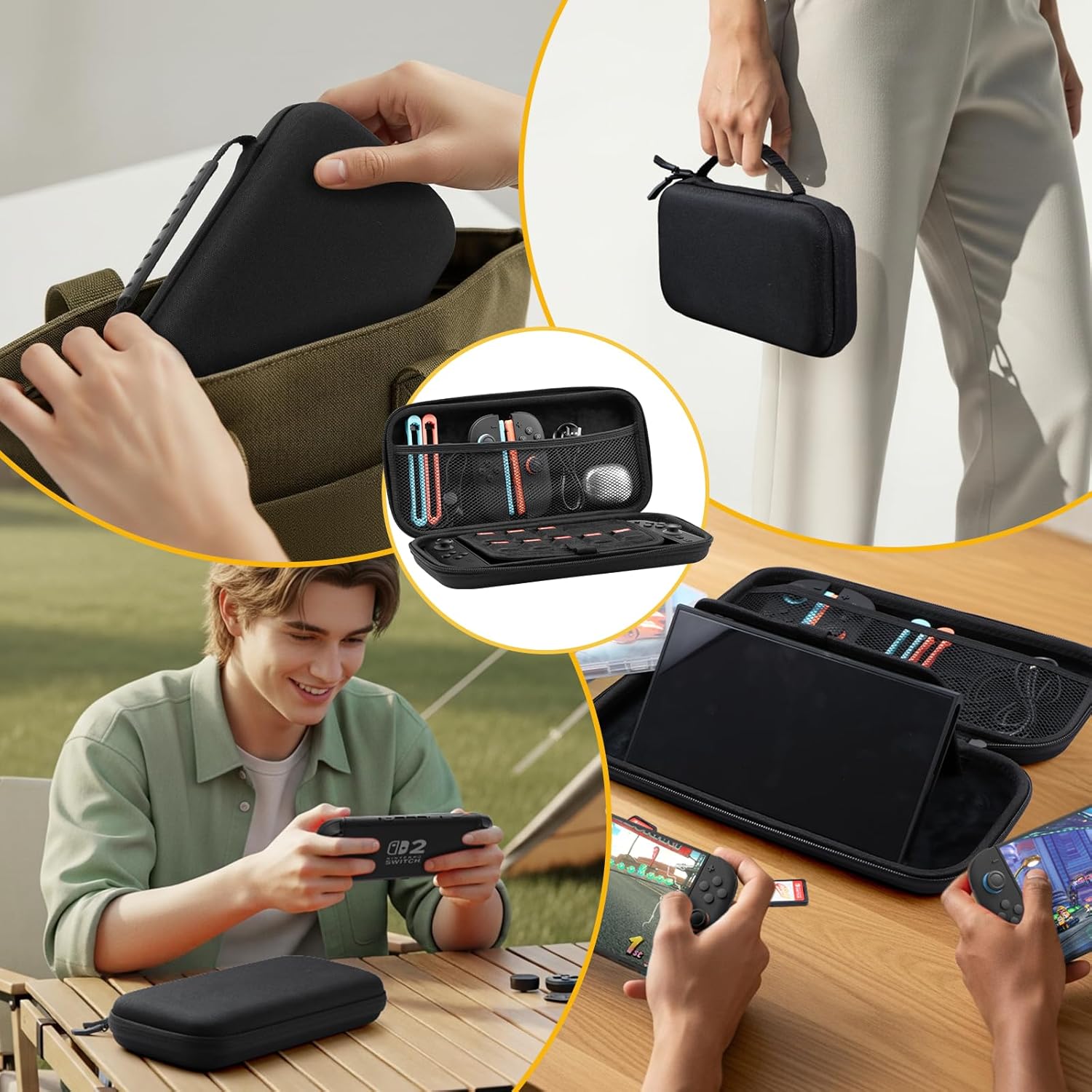 BRHE Switch 2 Carry Case Compatible with Nintendo Switch 2 Console,Large Capacity Switch 2 Travel Case, Portable Hard Switch 2 Travel Bag for Console & Accessories - Image 7