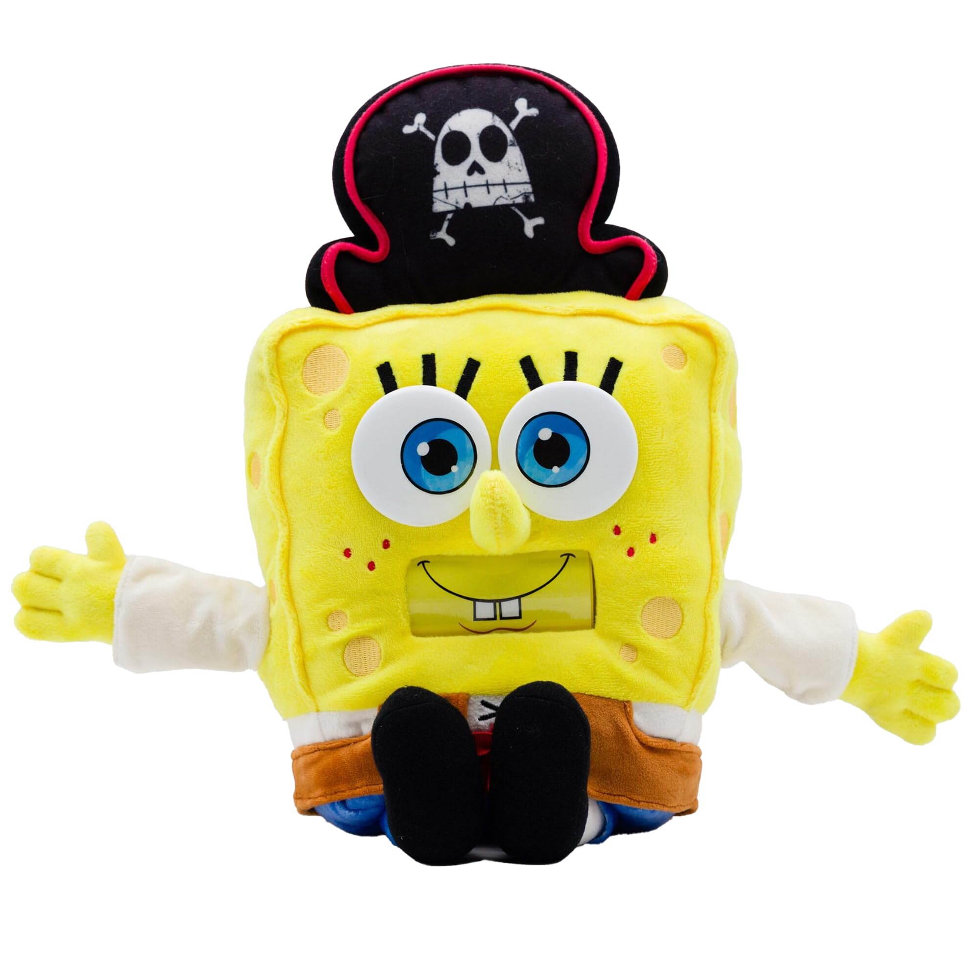 spongebob squarepants movie: the search for squarepants goofy goober feature plush, 16-inch sounds and spinning mouth stuffed toy for kids