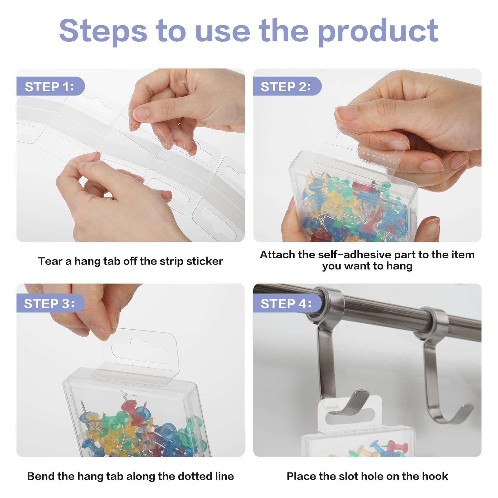 100 étiquettes Adhésives Transparentes Avec Trou De Suspension - Pour Affichage Produits, Présentation Magasin