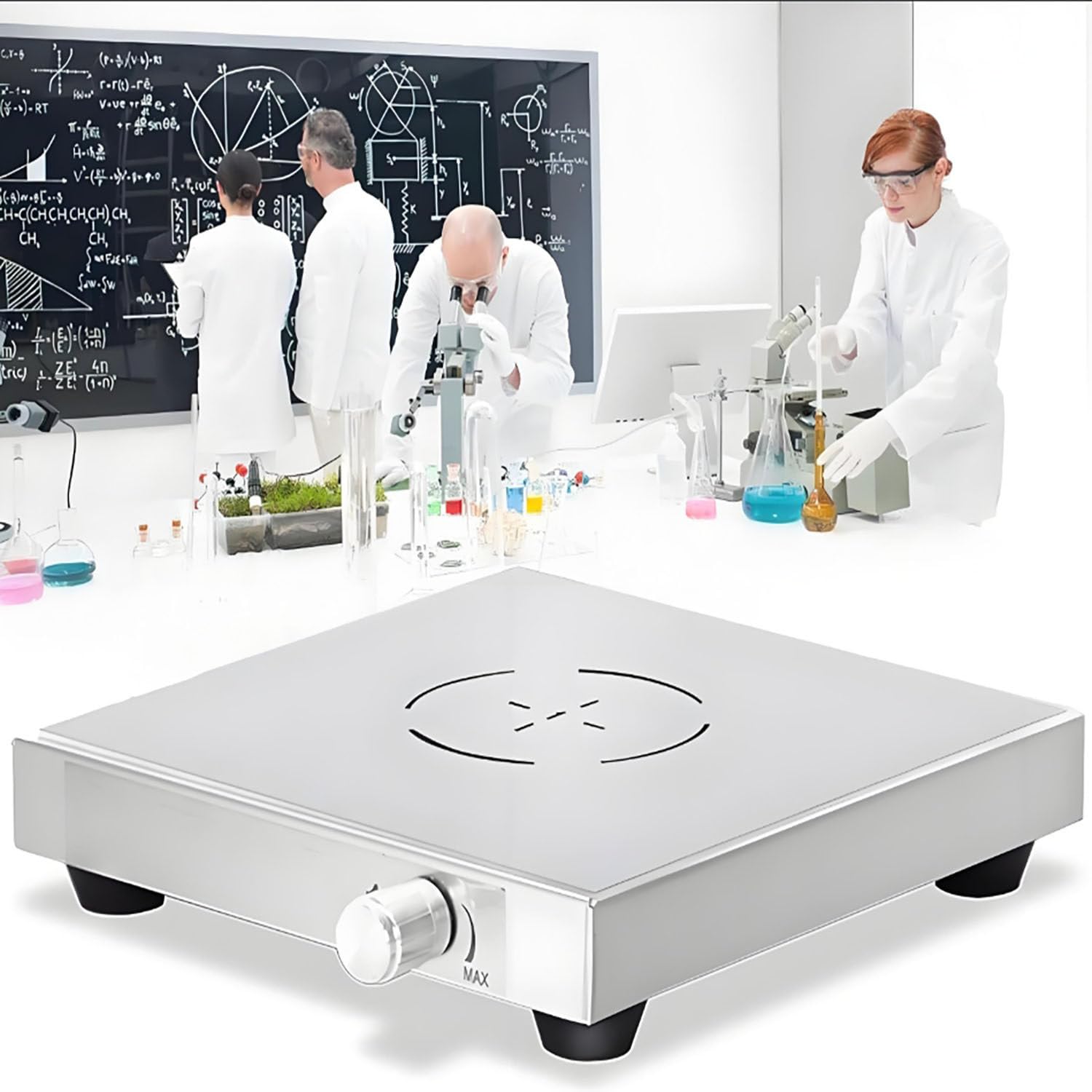 Placa de agitación magnética de Laboratorio, Velocidad de 200-2000 RPM, agitador magnético con Placa de Trabajo de Acero Inoxidable, agitador de Laboratorio LCUMS-1