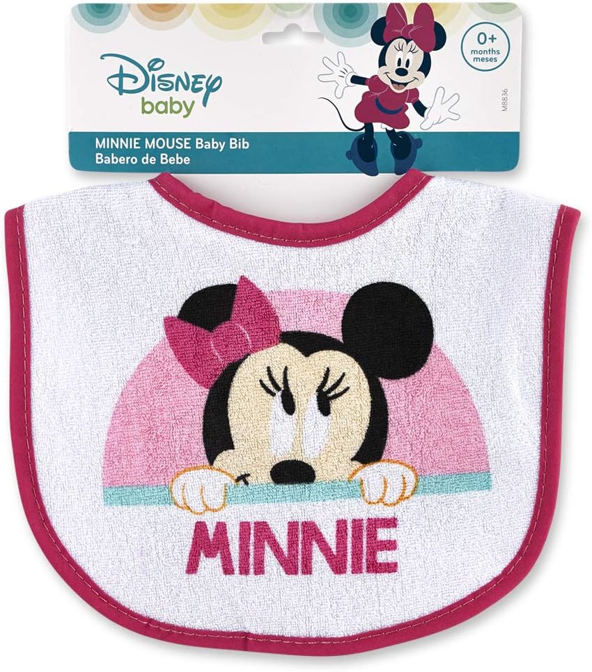 Regent Baby Product Corp Minnie Mouse White Bib, White (3 Pack)