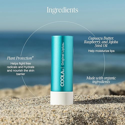 Miniatura 5 de COOLA Bálsamo labial orgánico Liplux y protector solar con SPF 30, cuidado labial probado por dermatólogos para protección diaria, vegano y sin