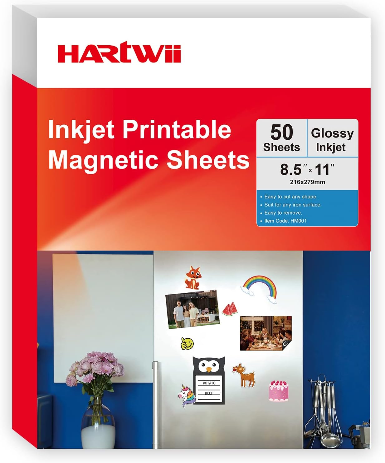 Amazon.com : Hartwii Bulk Printable Magnet Glossy Sheets for inkjet ...