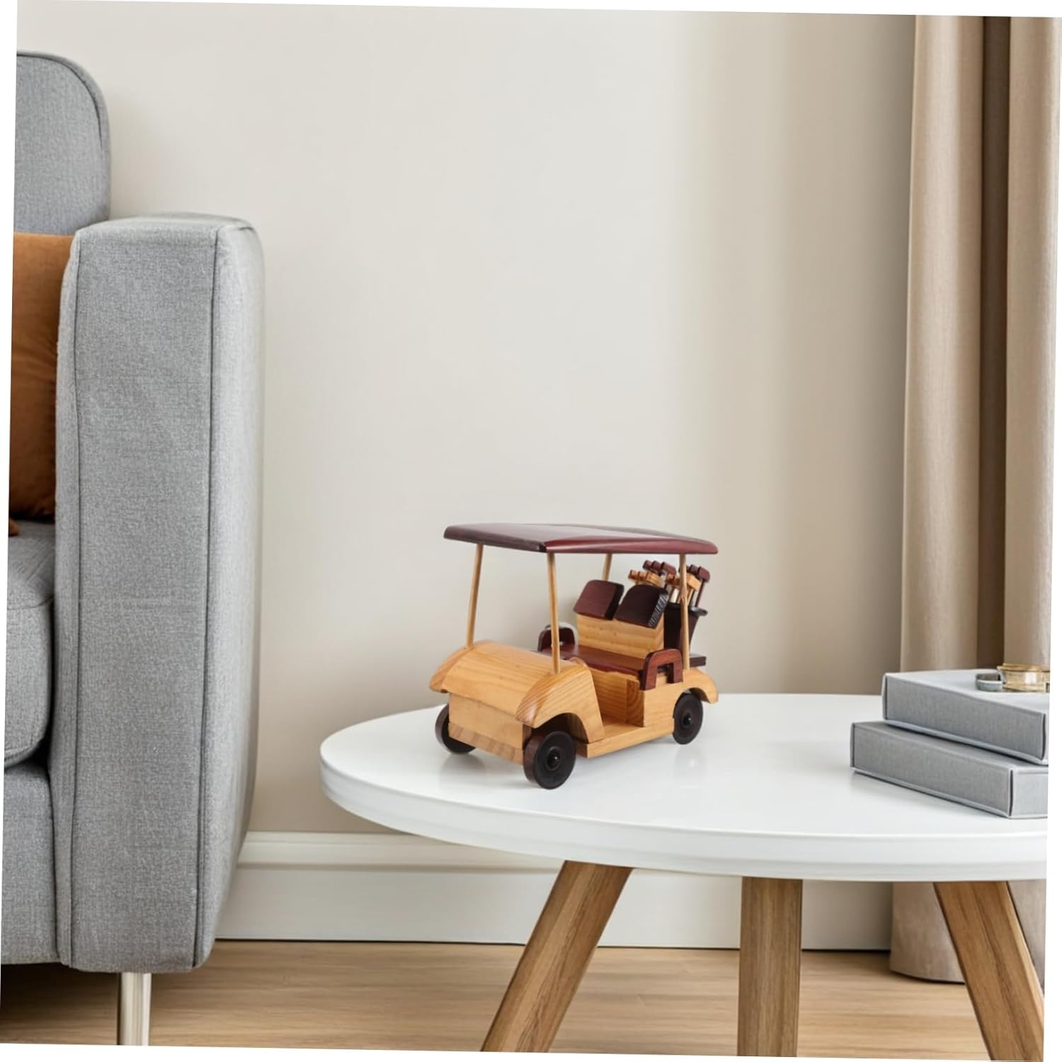 Milisten Rustic Car Model: Handmade Wooden Vintage Car Model Rustic Vehicle Decoration Desktop Antique Ornament for Home Decor Office Retro Lovers