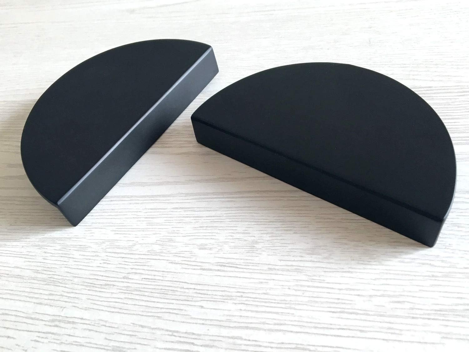 2 1/2" C-C Half Circle Moon Drawer Pull Handles Dresser Pulls Cabinet Handle Brushed Gold Matte Black 2.5" 64 mm Centers, 4 Pack (Matte Black)