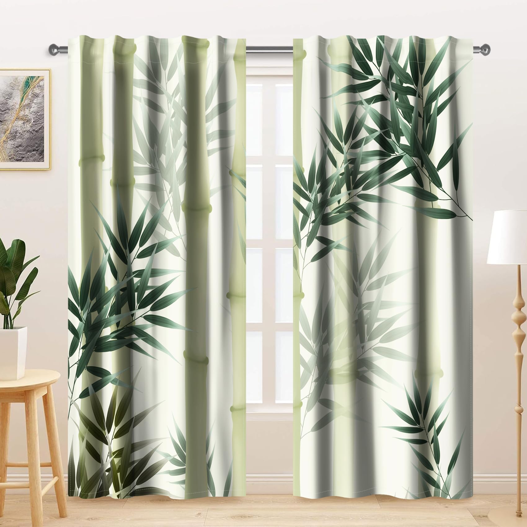 Kzzfqxb 117x138cm 2 Panels Chinese Painting Curtains - Image 2