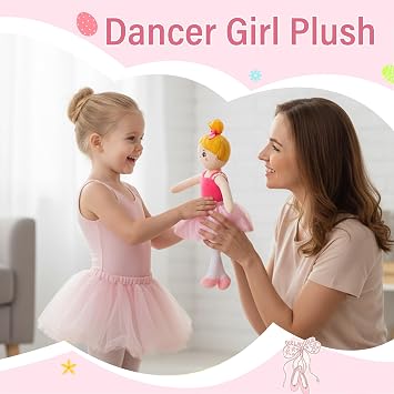 Ballerina Princess Doll Girls Gift - Snuggle Plush Toy Ballet Girl Soft Baby Princess Dolls for Ballerina Lover Toddler Dancer Sister for Birthday Gift Childrens Day 15 Inch