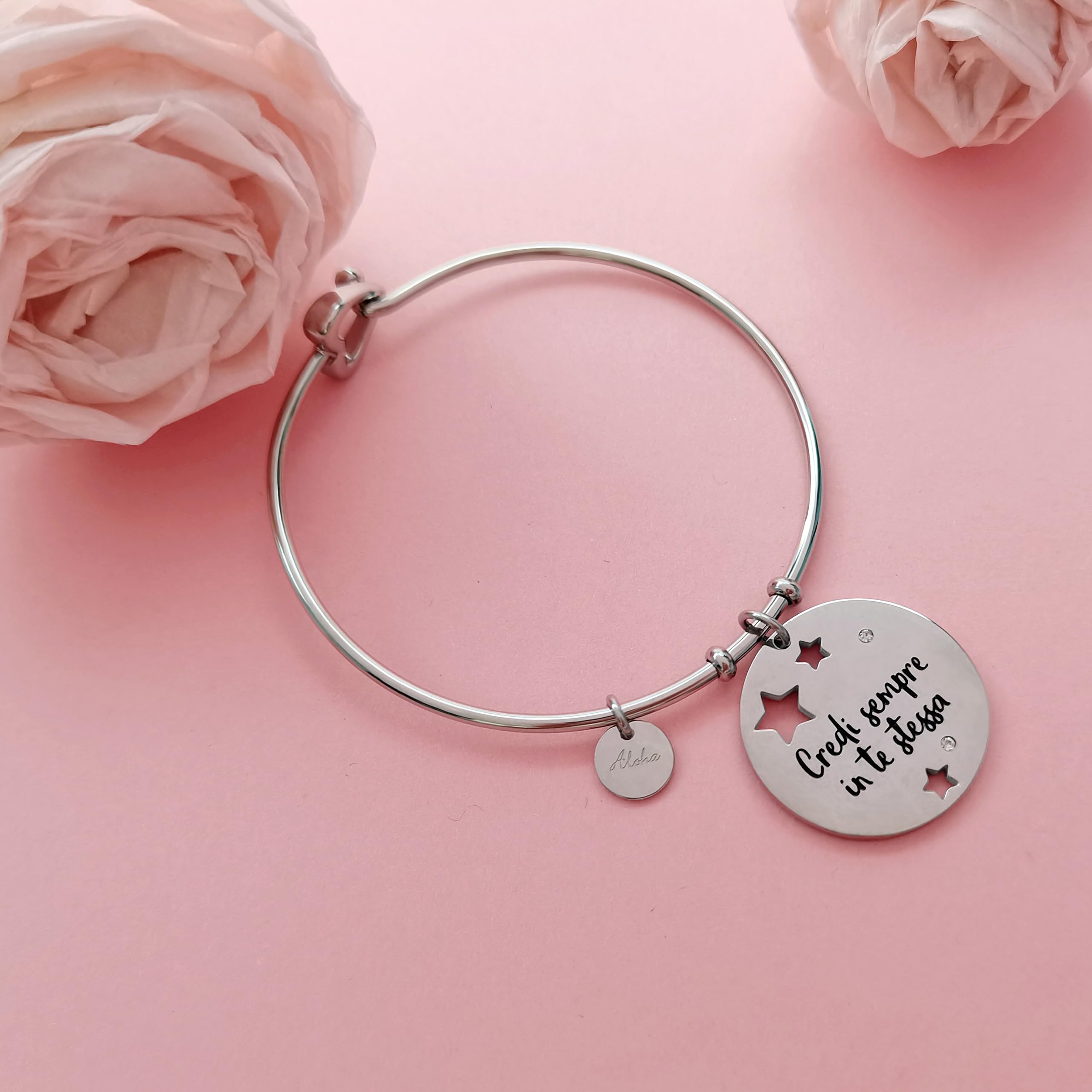 Aloha Bracciali in acciaio per donna con frasi su amicizia, amore e sogni