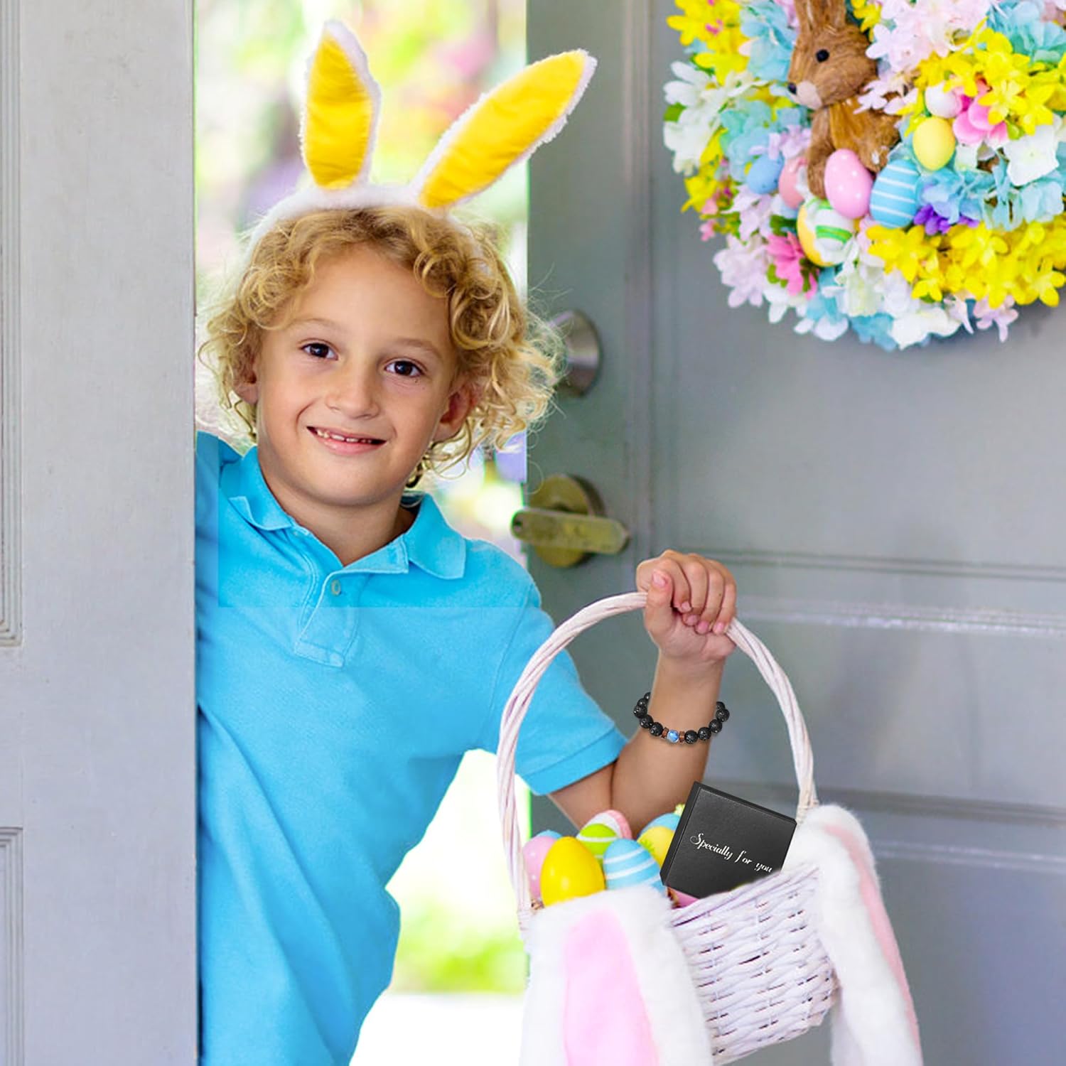 Valentines Day Gifts for Teen Boys Natural Gemstone Bracelet for Son Kids Inspirational Gift Ideas 8 9 10 11 12 13 14 15 16 17 18 Year Old Birthday Boys Men Easter Basket Essentials Easter Basket Stuffers Stocking Stuffers - Image 4