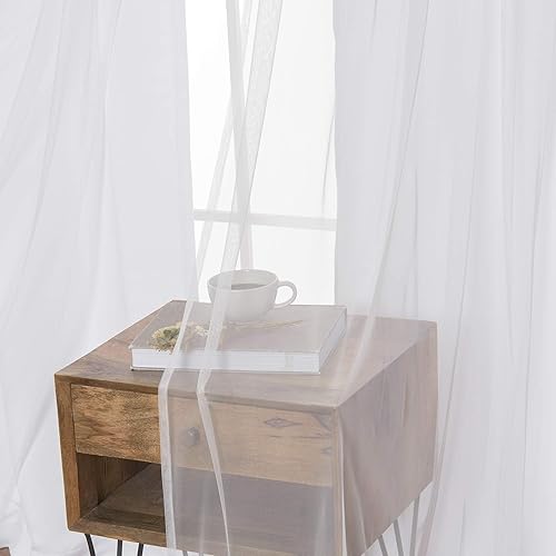 Miniatura 3 de Best Home Fashion Revestimiento de tul de encaje con aislamiento térmico y apagones sólidos (52 pulgadas de ancho x 108 pulgadas de largo, juego de