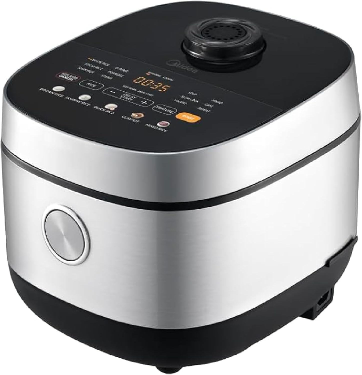 Midea Rice Cooker 10 Cup, LED Display, Touch Control，Versatile 17-Preset Functionality, Delay Timer, Includes Measuring Cup, Rice Scoop, Steam Basket, Black