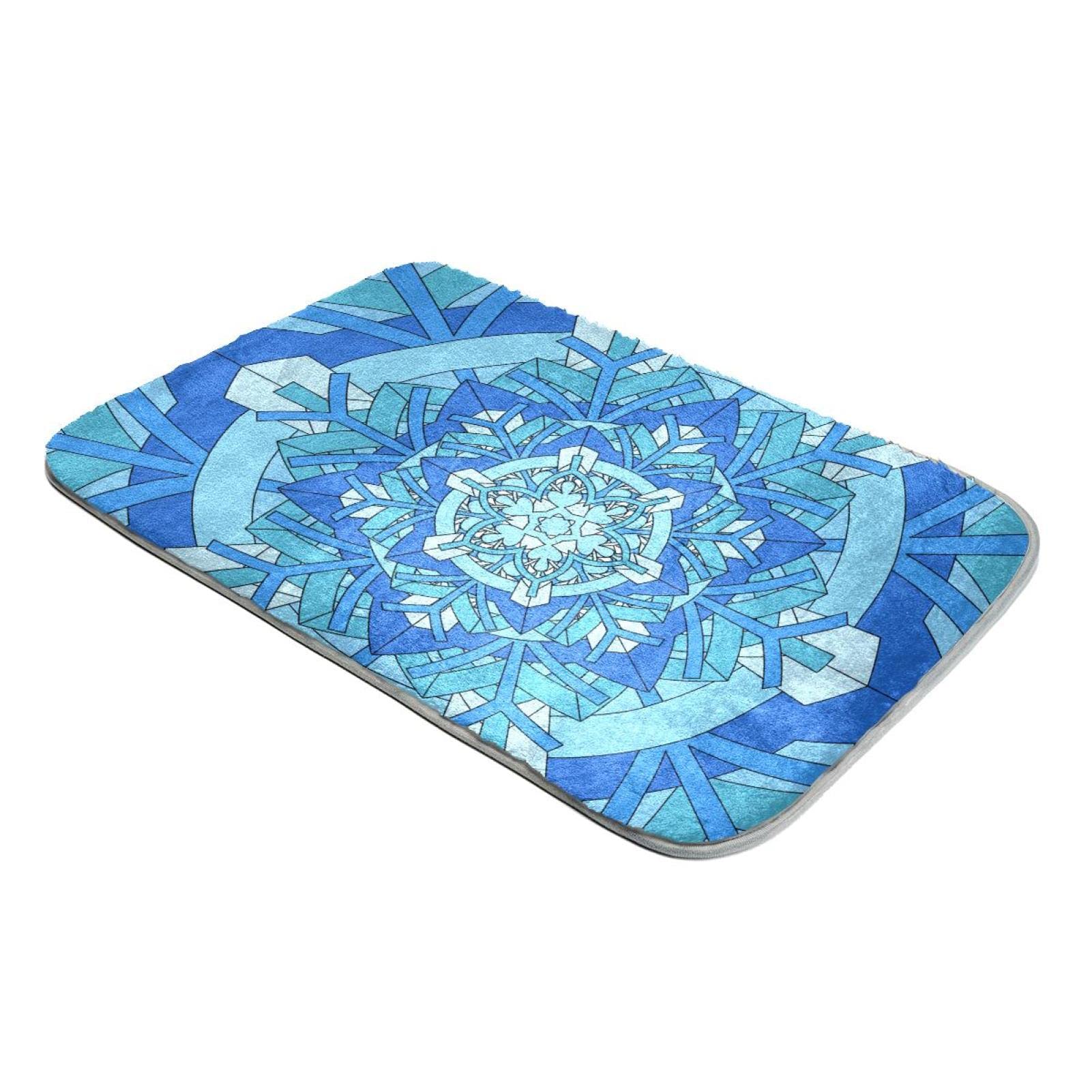 Tapis bleu kaléidoscope en fausse fourrure douce pour le salon