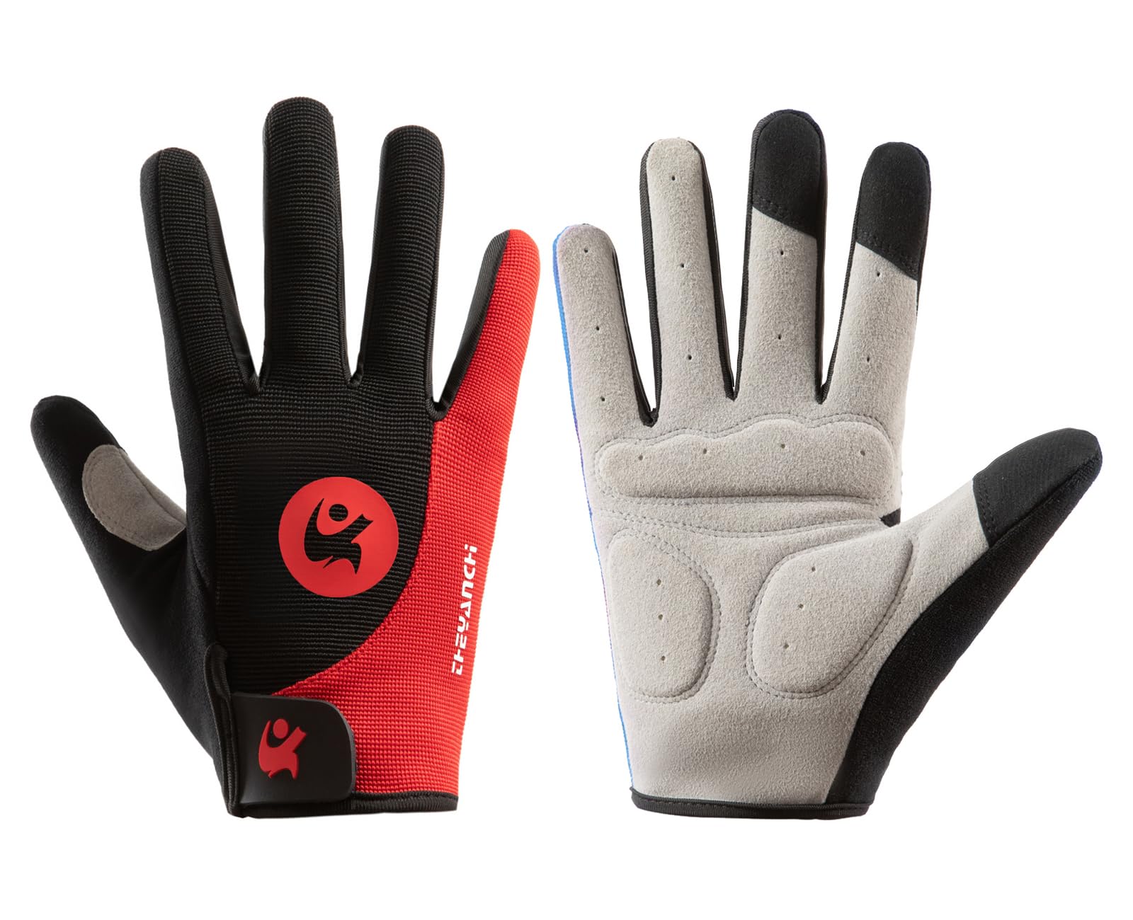 Full Finger Cycling Gloves for Men Women Touchscreen Fullfinger Bike Gloves for Men Cycling Paded MTB Glove Biking