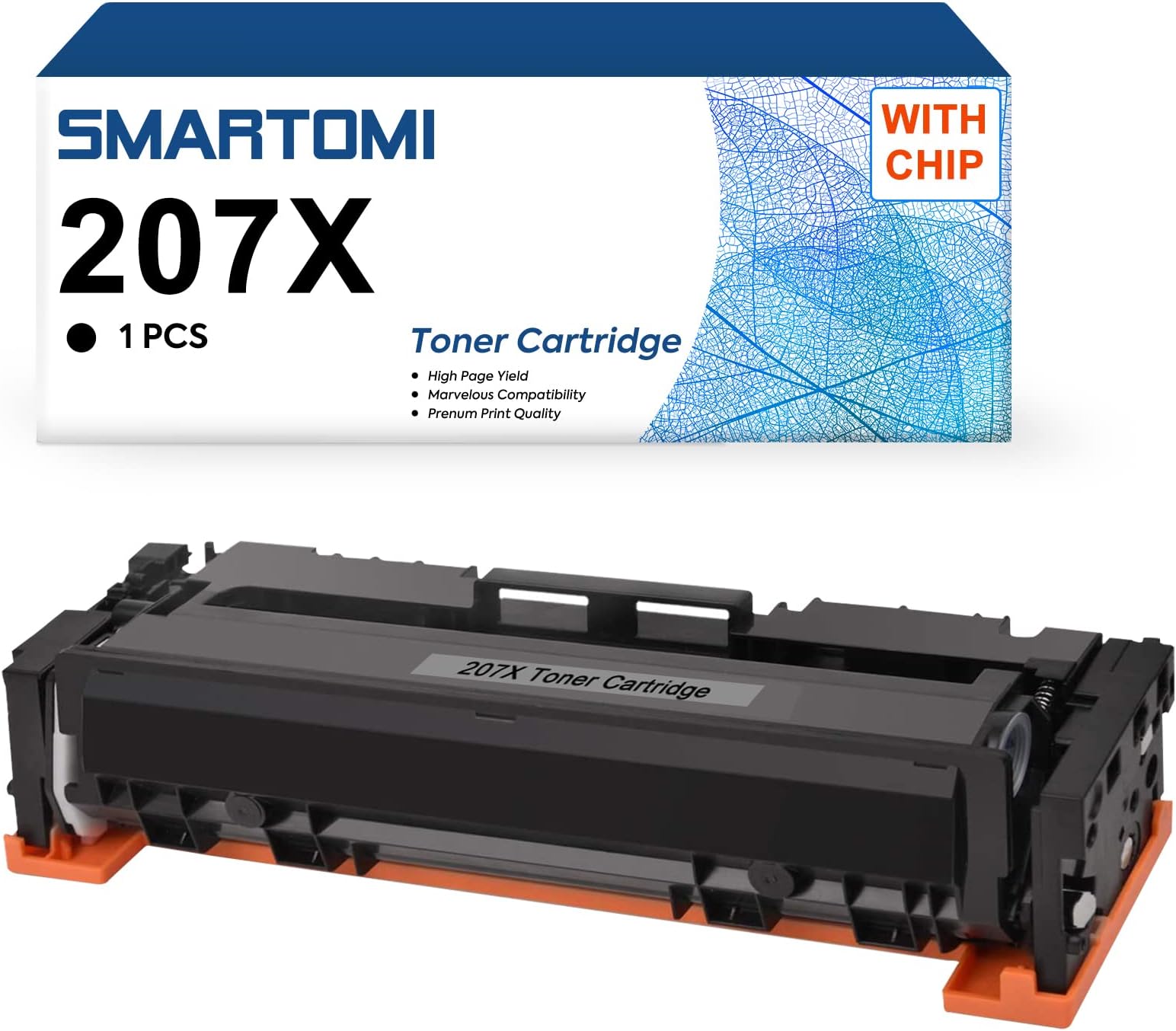 SMARTOMI 1 PK High Yield Compatible 207X W2210X (for 207A W2210A) Toner Cartridge for HP Color LaserJet Pro M255dw MFP MFP M283fdw M283cdw M282nw M283fdn M255dw M255nw (With Chip)