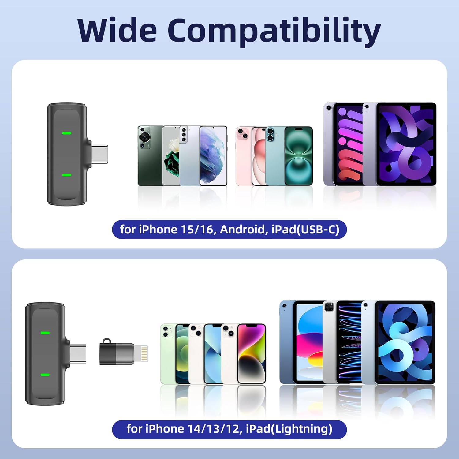 Wireless Lavalier Microphone for iPhone 17/16/15 Android - Mini Phone Microphone Clip on Lapel Mic with 35H Charging Case for Video Recording TikTok YouTube, 75Ft Transmission