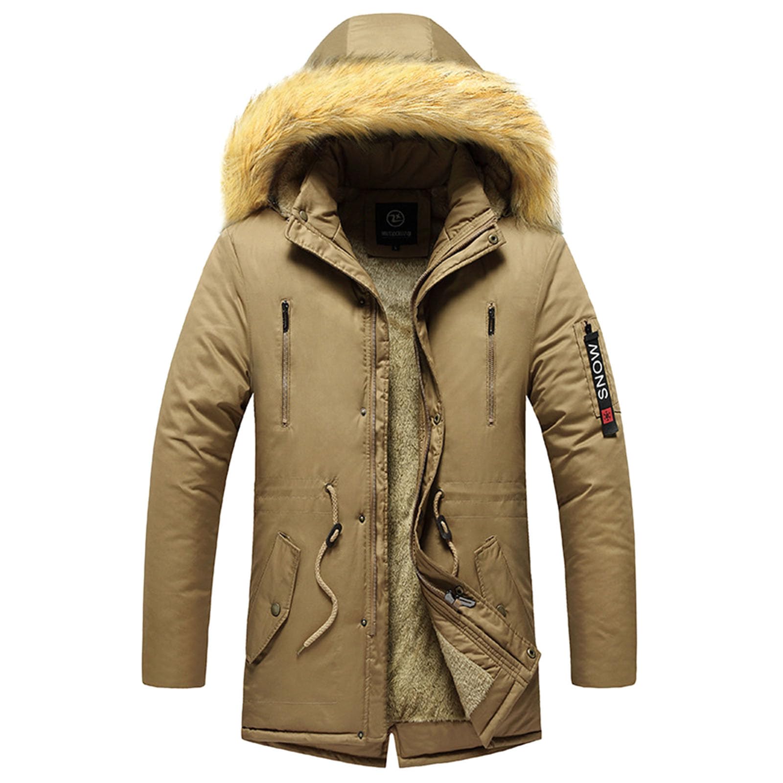 Winterjacke Herren Warm Parka, Winterparka Herren Winter, Gefütterte Jacke Mit Kapuze Übergangsmantel Mit Taschen Klassischer Arbeitsjacke Regular Fit Mantel Outdoorjacke Parker Für Outdoor