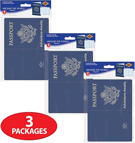 Miniatura 6 de Beistle Pasaportes falsos de 12 piezas para todo el mundo, suministros de fiesta temática de viaje, fabricados en Estados Unidos desde 1900