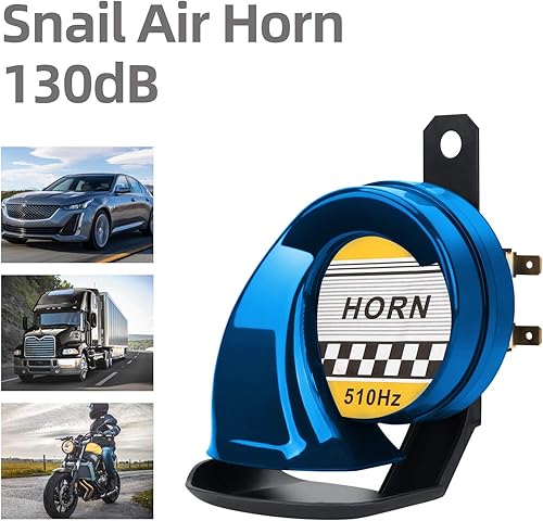 Miniatura 16 de SEINECA Sirena de cuerno de caracol universal de 12 V, 130 DB, tono alto, 510 Hz, impermeable, bocina de aire eléctrica para motocicleta, auto Negro
