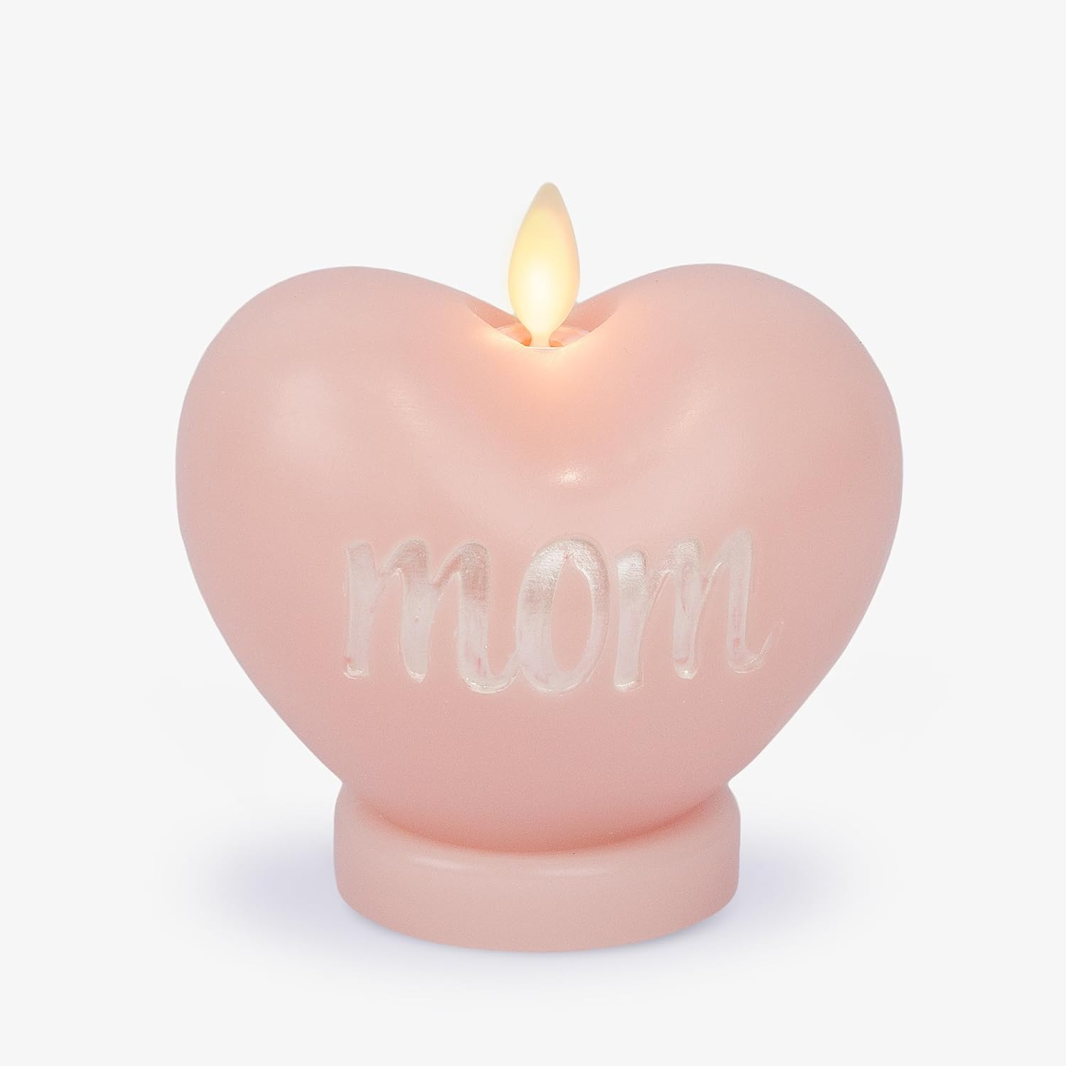 Luminara -EXC COL Crystal Rose Flameless Candle Standing Heart MOM - 4.3" x 4.3"