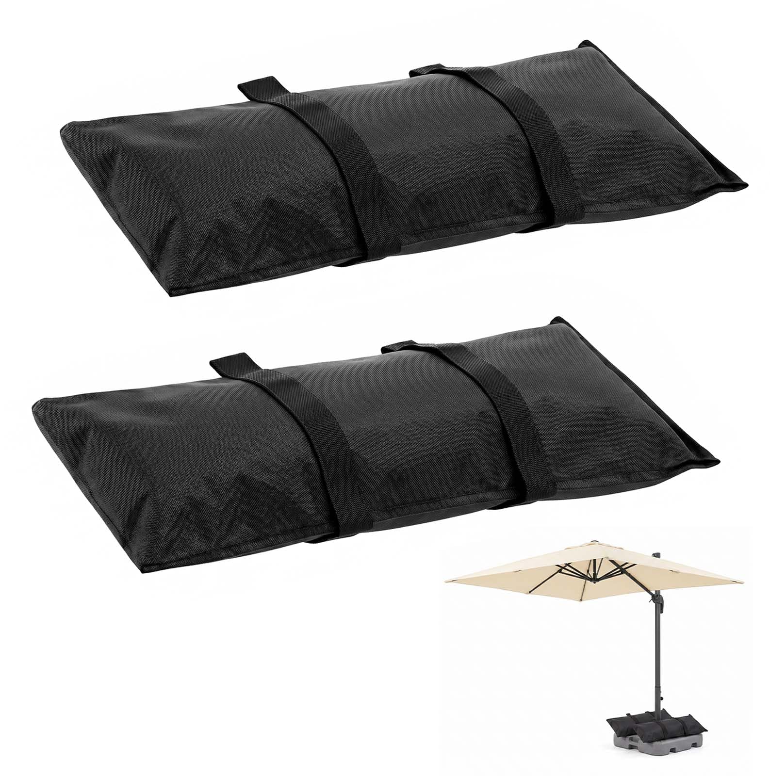 2 Sacs de Sable, Sac de Lestage, Sacs de Lestage pour Tonnelle - 70x25cm, jusqu'à 20kg, Poids pour Parasol, Barnum, Tente, Jardin