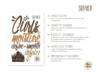 Surface Hair - Curls Moisturizing Shampoo Defines, Adds Shine, and Provides Frizz Free Style Longevity