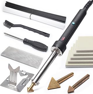 YIHUA 960-IV Bumper Repair Plastic Welder Kit with Power Switch, Indicator Light with 3 Tips, 20/20 Black & White Plastic Rods, 5 Polish Foam, Steel Mesh for Plastic Welding, Fuel Tank, Kayak Repair
