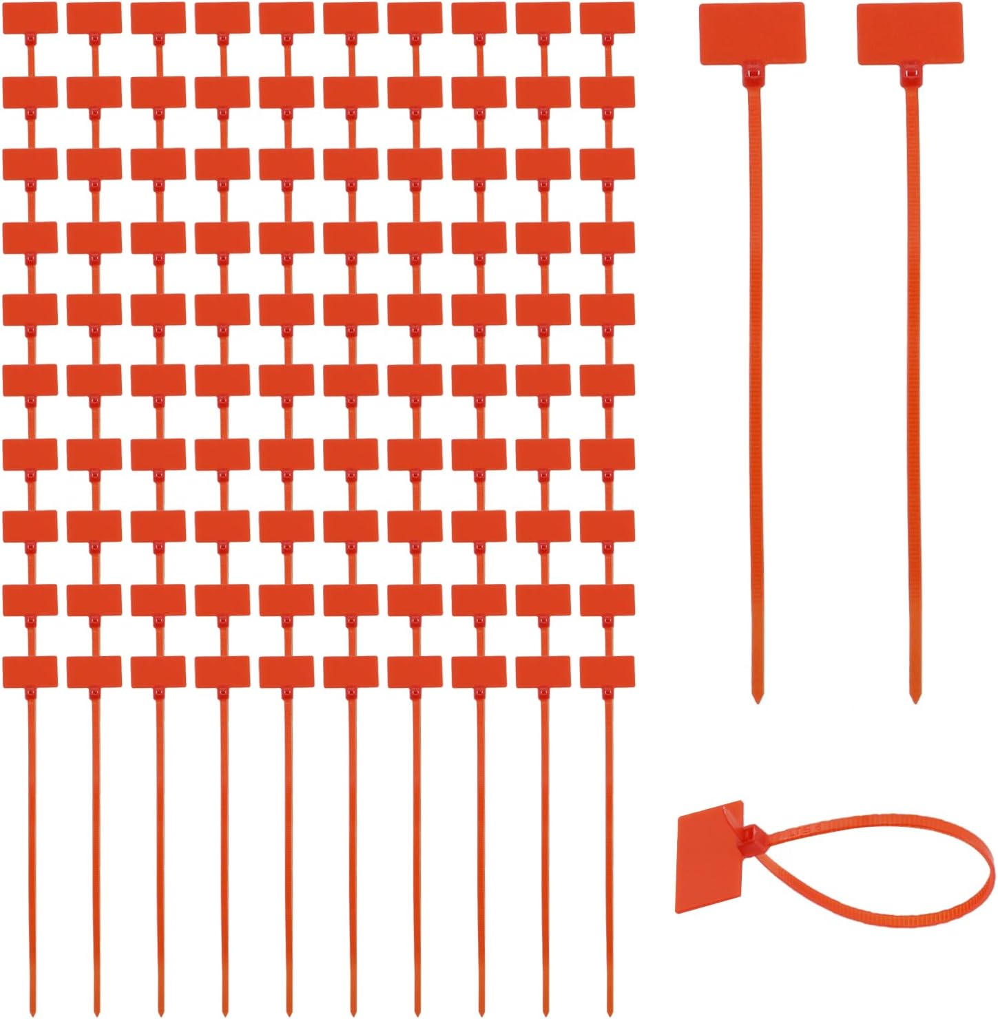 T Tulead Red Marker Cable Zip Ties 150mm Length Self-Locking Label Nylon Tag Markers Wire Cord Tag TIES 100Pcs