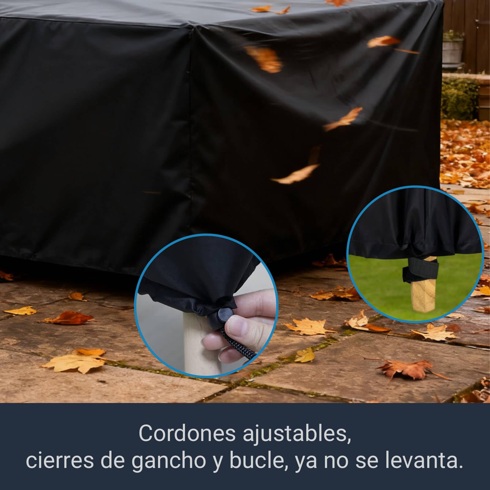 AWNIC Funda para Mesa Exterior Impermeable, Resistente a los Rayos UV y a los Desgarros Funda Protectora Muebles Jardin 420D Oxford Funda Mesa Jardin 150x120x71cm