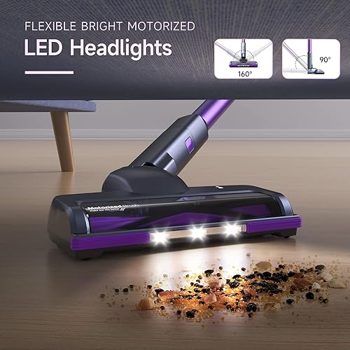 Miniatura 5 de Lubluelu Aspiradora inalámbrica mejorada de 45 kPa, aspiradora independiente con potente succión, hasta 50 minutos de tiempo de funcionamiento,