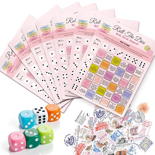 KACIOLA STUDIO 24PCS Book Club Dice Game, Reading Group Book