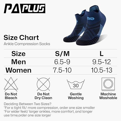 Miniatura 2 de PAPLUS Calcetines de compresión de tobillo para hombres y mujeres, 246 pares, calcetines de compresión de corte bajo con soporte para el tobillo