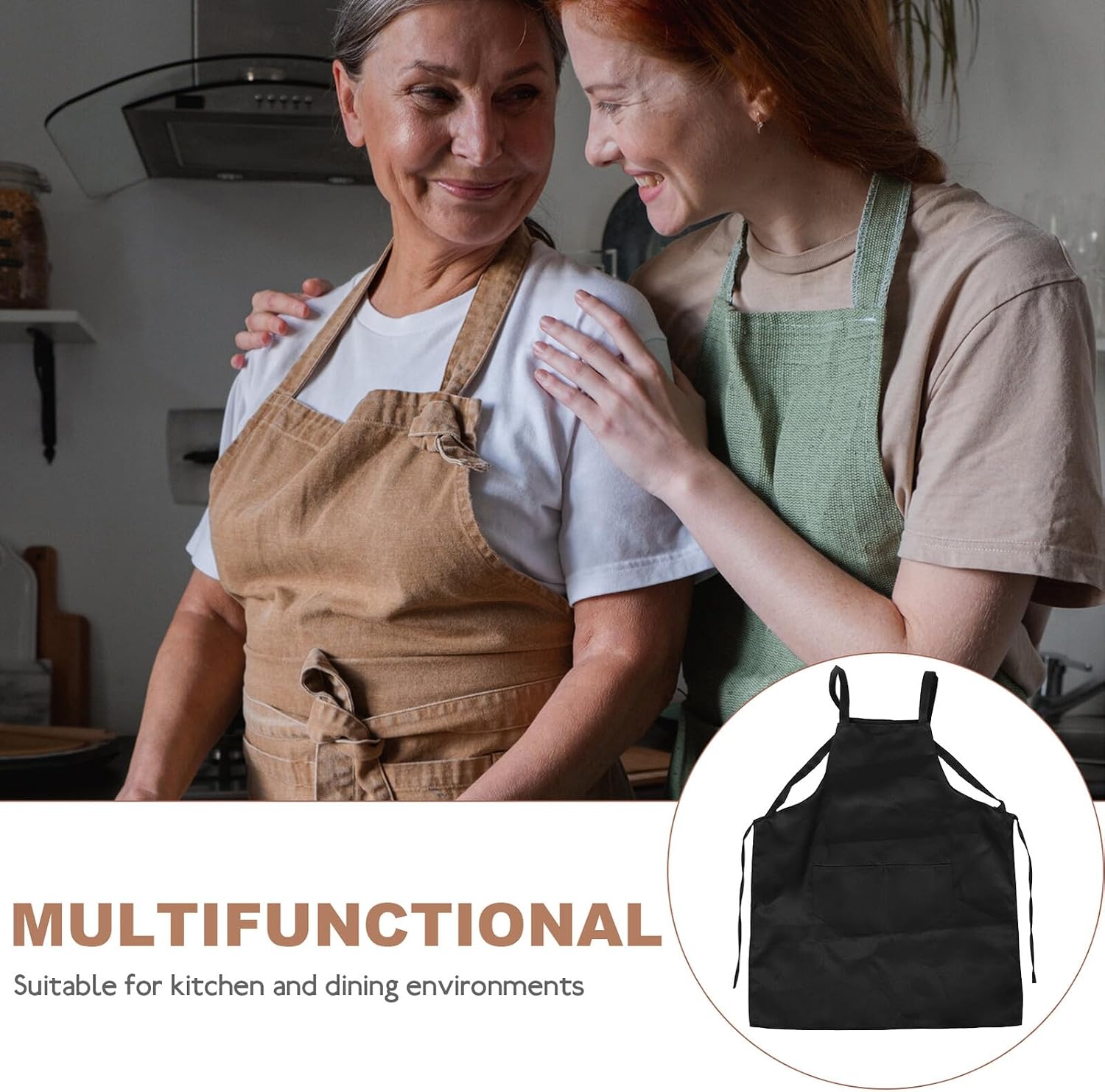 Sturdy Waterproof Waist Apron for Men and Women Oil-resistant Kitchen Chef Bib Apron with Adjustable Cross-back Straps for Cooking and Restaurant Use