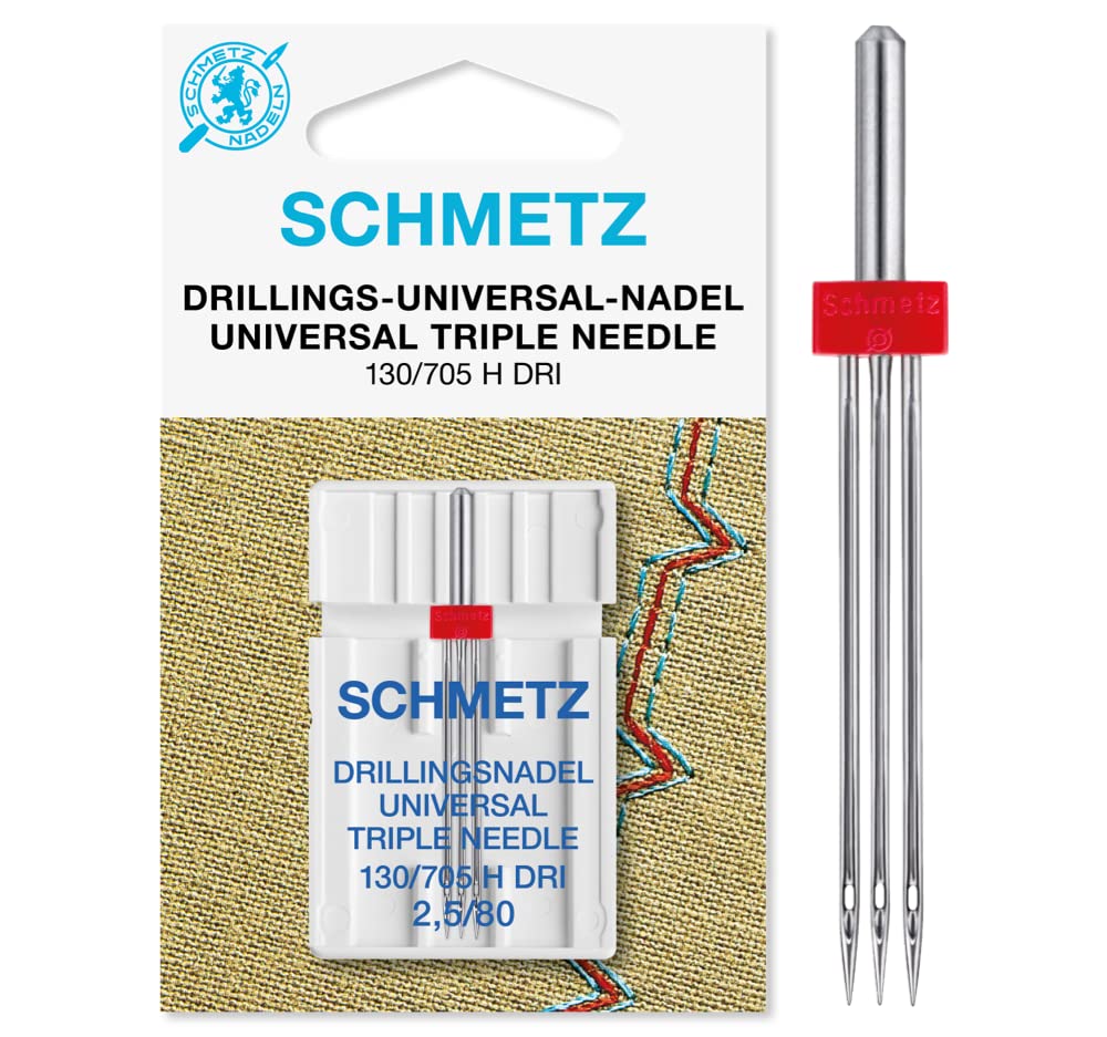 Schmetz Single Packet Sewing Machine Needles Schmetz: Triple, Size 2.5/80,