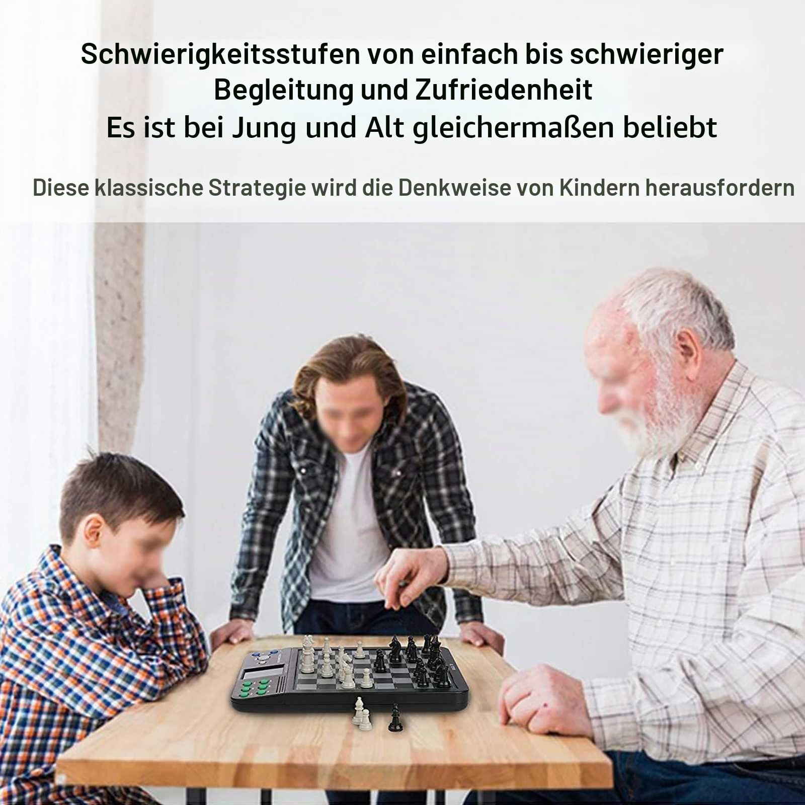 Intelligent Electronic Chess Board Mit Schachfiguren, Schach Computer Verschiedene SpielmöGlichkeiten Einzelspieler-Computerspiel, Elektronisches Schachspiel Geeignet FüR Kinder Erwachsene
