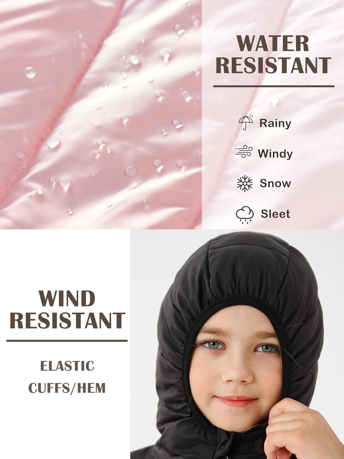 Lovekider 4-12 Years Girls Winter Coats Packable Lightweight Hooded Puffer Jackets with Zipper Pocket - Image 5