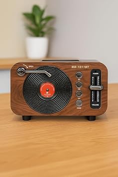 Coverzone Mini Boy Retro Bluetooth Radyo Hoparlör – CZ1011BT | Klasik Tasarım, Kablosuz Bağlantı, Güçlü Ses, Uzun Pil Ömrü, Taşınabilir Hoparlör CZ1011BT 360 x 140 x 120 mm (CZ1011BT - Kahverengi)