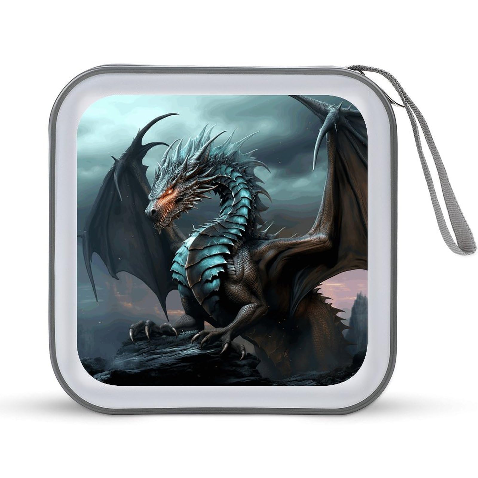 VstaDank Cool Dragon CD Case DVD Holder Storage Portable Carry Binder Holder Wallet Large Storage Disc Wallet Bag Hard Plastic DVD Disc Case Large Media Binder 40 Capacity