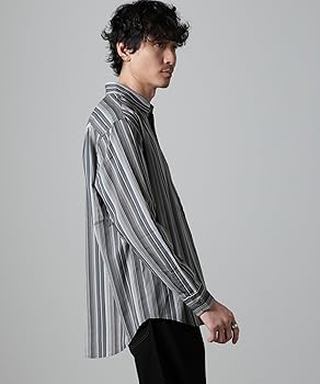 Amazon.co.jp: [ナノ・ユニバース] ランダム ストライプ シャツ 長袖